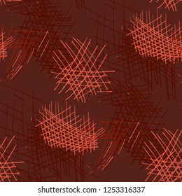 Various Pencil Strokes. Seamless Texture with chaotic Hand Drawn Lines. Trendy Background for Cloth, Dress, Tablecloth. Vertical, Horizontal and Diagonal Strokes. Grunge Vector Texture