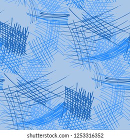 Various Pencil Strokes. Seamless Texture with chaotic Hand Drawn Lines. Vintage Background for Calico, Paper, Print. Vertical, Horizontal and Diagonal Strokes. Grunge Vector Texture