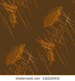 Various Pencil Strokes. Seamless Texture with chaotic Hand Drawn Lines. Modern Background for Cloth, Dress, Linen. Vertical, Horizontal and Diagonal Strokes. Grunge Vector Texture