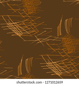 Various Pencil Strokes. Seamless Texture with chaotic Hand Drawn Lines. Vintage Background for Textile, Shirt, Fabric. Vertical, Horizontal and Diagonal Strokes. Grunge Vector Texture