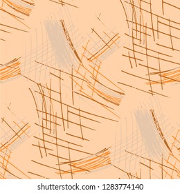 Various Pencil Strokes. Seamless Texture with chaotic Hand Drawn Lines. Modern Background for Chintz, Print, Underwear. Vertical, Horizontal and Diagonal Strokes. Grunge Vector Texture