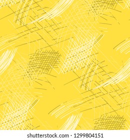 Various Pencil Strokes. Seamless Texture with chaotic Hand Drawn Lines. Trendy Background for Chintz, Print, Underwear. Vertical, Horizontal and Diagonal Strokes. Grunge Vector Texture