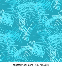 Various Pencil Strokes. Seamless Texture with chaotic Hand Drawn Lines. Retro Background for Cloth, Wallpaper, Linen. Vertical, Horizontal and Diagonal Strokes. Grunge Vector Texture