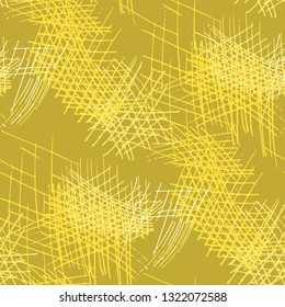 Various Pencil Strokes. Seamless Texture with chaotic Hand Drawn Lines. Modern Background for Cloth, Dress, Tablecloth. Vertical, Horizontal and Diagonal Strokes. Grunge Vector Texture