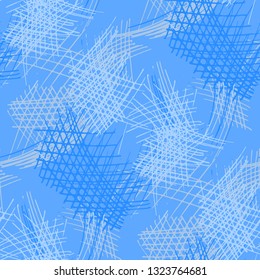 Various Pencil Strokes. Seamless Texture with chaotic Hand Drawn Lines. Retro Background for Paper, Wallpaper, Underwear. Vertical, Horizontal and Diagonal Strokes. Grunge Vector Texture