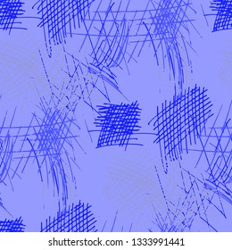 Various Pencil Strokes. Seamless Texture with chaotic Hand Drawn Lines. Retro Background for Chintz, Print, Underwear. Vertical, Horizontal and Diagonal Strokes. Grunge Vector Texture