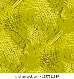 Various Pencil Strokes. Seamless Texture with chaotic Hand Drawn Lines. Trendy Background for Chintz, Print, Swimwear. Vertical, Horizontal and Diagonal Strokes. Grunge Vector Texture