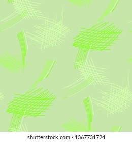 Various Pencil Strokes. Seamless Texture with chaotic Hand Drawn Lines. Modern Background for Curtain, Shirt, Fabric. Vertical, Horizontal and Diagonal Strokes. Grunge Vector Texture