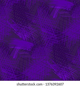 Various Pencil Strokes. Seamless Texture with chaotic Hand Drawn Lines. Vintage Background for Curtain, Dress, Tablecloth. Vertical, Horizontal and Diagonal Strokes. Grunge Vector Texture