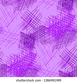 Various Pencil Strokes. Seamless Texture with chaotic Hand Drawn Lines. Retro Background for Cloth, Wallpaper, Linen. Vertical, Horizontal and Diagonal Strokes. Grunge Vector Texture