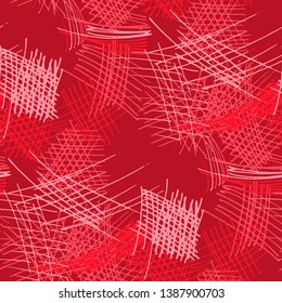 Various Pencil Strokes. Seamless Texture with chaotic Hand Drawn Lines. Modern Background for Cloth, Wallpaper, Linen. Vertical, Horizontal and Diagonal Strokes. Grunge Vector Texture