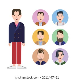 Various people avatar. flat design style men and woman characters. People portraits icon set.