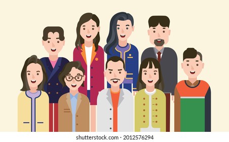 Various people avatar. flat design style men and woman characters. People portraits icon set.