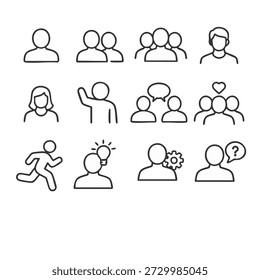 Various people icons in different poses