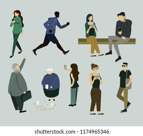 Various people set doing activities