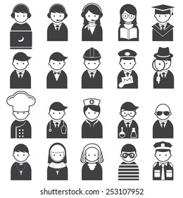 Various People Symbol Icons Occupation Set