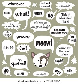 Various phrases in comic balloons 1