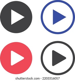 various play button icons -vector