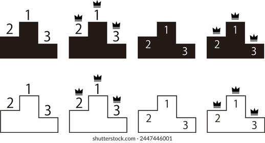 Various podium shape icon set
