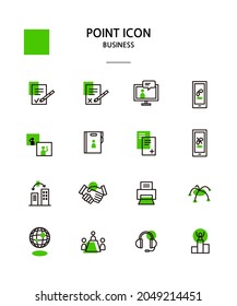 colección de iconos de color de varios puntos