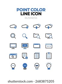 Various point color line icon