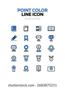 Ícone de linha de cor de vários pontos