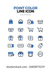 Various point color line icon