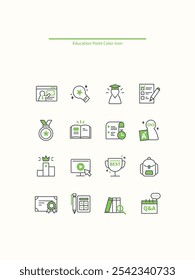 Various point color line icons