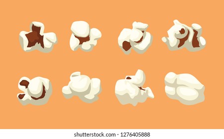 Various Popcorn Shapes Cartoon Illustration