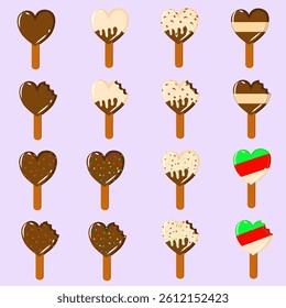 Various of popsicles ice cream illustration 