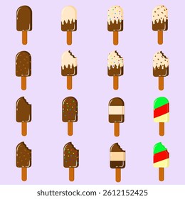 Various of popsicles ice cream illustration 