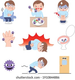 Various pose sets for virus-infected children 