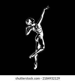 various poses of black and white dancing silhouettes