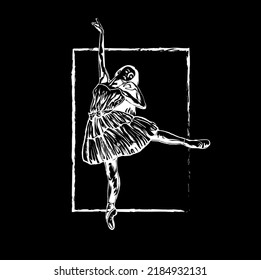 diferentes poses de siluetas de baile en blanco y negro