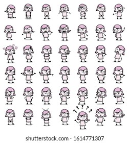 Various Poses of Cartoon Teen - Different Concepts Vector illustrations