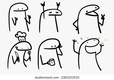 Various poses from the flork meme. Very useful for t-shirts, gifts and for cards and stickers.