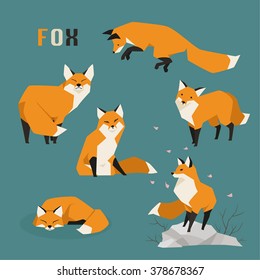 Various poses Fox set