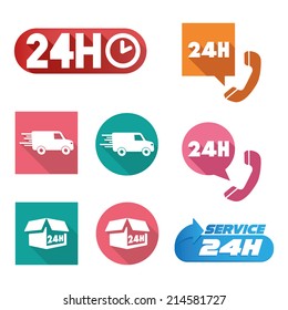Various postage and support related icon set