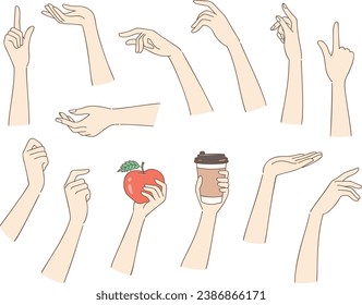 Various postures of isolated hands