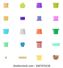 Various pots icons set, Flatr style