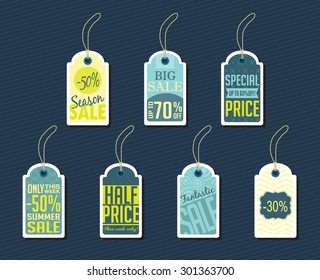  Various price tags designs. Vector illustration.
