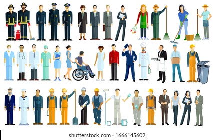 Various professions, portrait - vector Illustration