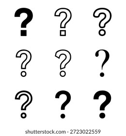 Varios signos de interrogación establecidos para la resolución de problemas y la Asistencia