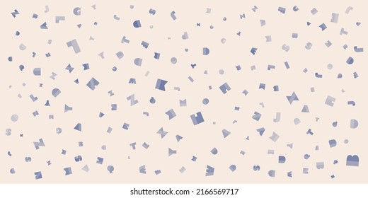 Various Randomly Placed, Sized and Oriented Art Deco Style Bold Letters Pattern - Texture on Wide Scale Background, Design Element for Web or Book Covers in Editable Vector Format