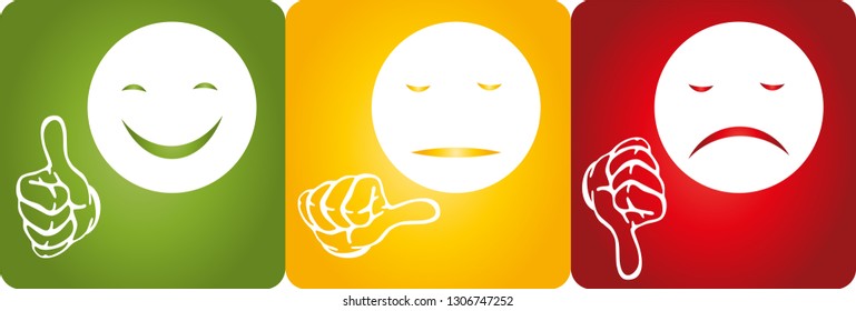 Various rating icons with face