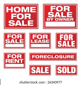 Various Real Estate and Business Signs. Please see my variations on this theme - other vector Real Estate signs.