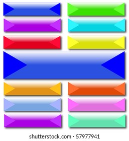 Various rectangle button vector