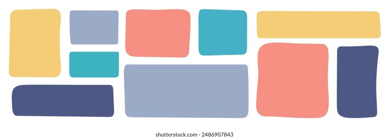 Various Rectangle quote frame collection. Modern simple text box. Empty speech bubble blob. Abstract geometric shapes isolated on white