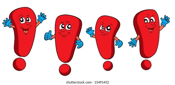 Various red exclamations - vector illustration.