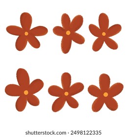 various red flower set doodle
